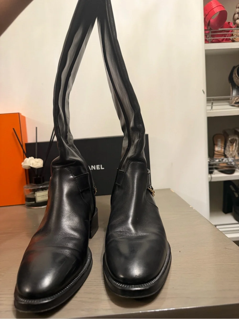 Chanel 2022 Interlocking CC Logo Riding Boots